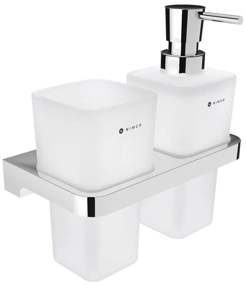 NIMCO MA 2905831H-26 - Стенен дозатор за сапун с поставка за четки за зъби MAYA 290 мм