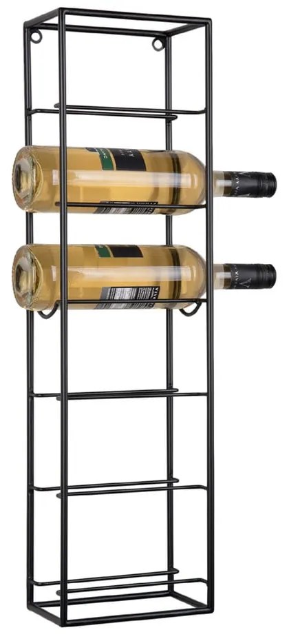 Черна метална стойка за вино, монтирана на стената, брой бутилки 6 Single - PT LIVING