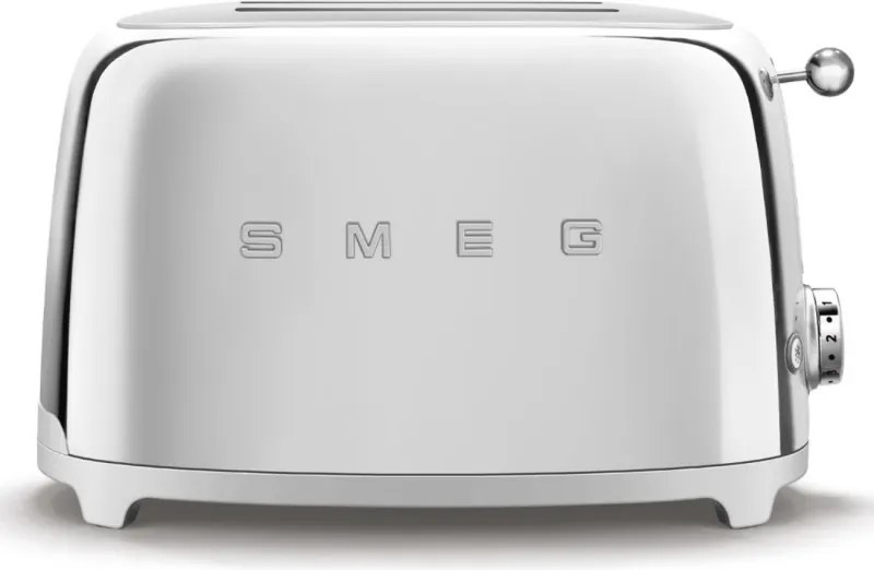 Тостер за хляб SMEG 50's Style TSF01SSEU, 950W, 2 филии, 6 нива, Тавичка за трохи, Вграден кабел, Неръждаема стомана, Сребрист