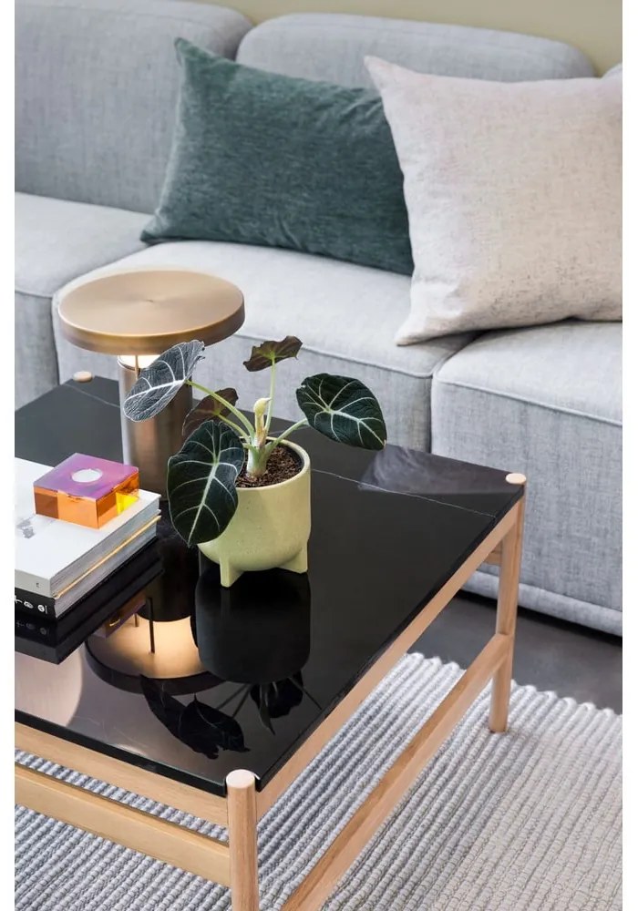 Мраморна масичка за кафе в черно-естествен цвят 80x80 cm Raw - Hübsch