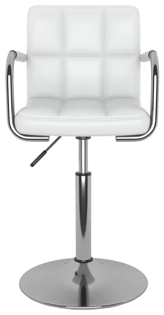 3087886 vidaXL Въртящи се трапезни столове, 4 бр, бели, изкуствена кожа