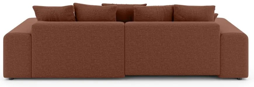 Разтегателен ъглов диван с място за съхранение в тухлен цвят (променлив) Luma – Ropez