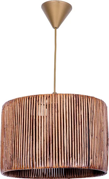Хартиен таванен светлинник Zale E27 в кафяв цвят 28x28x65см.