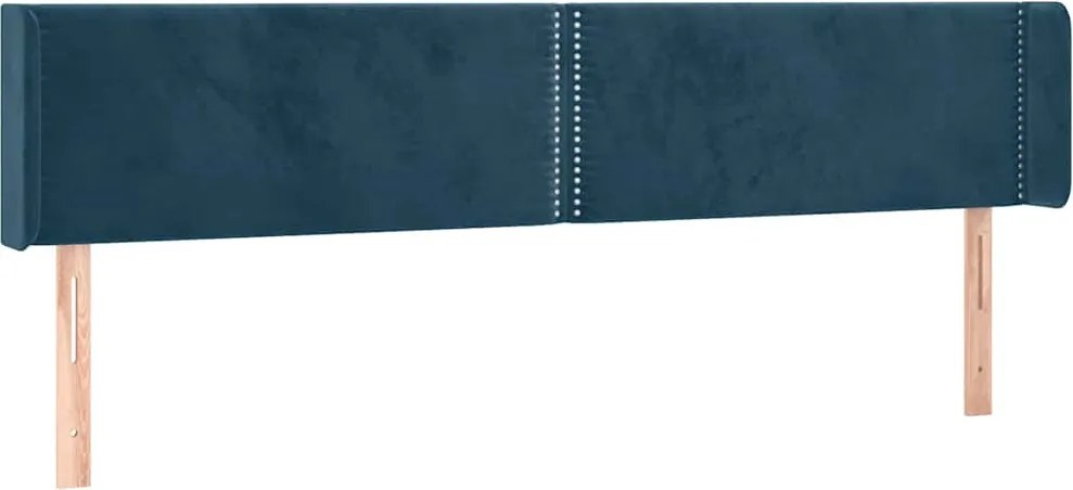 3118692 vidaXL Горна табла за легло, тъмносиня, 183x16x78/88 см, кадифе