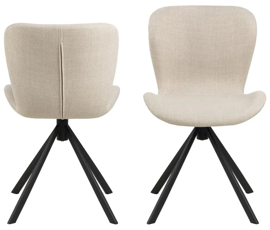 Кремави трапезни столове в комплект от 2 броя Batilda - Actona