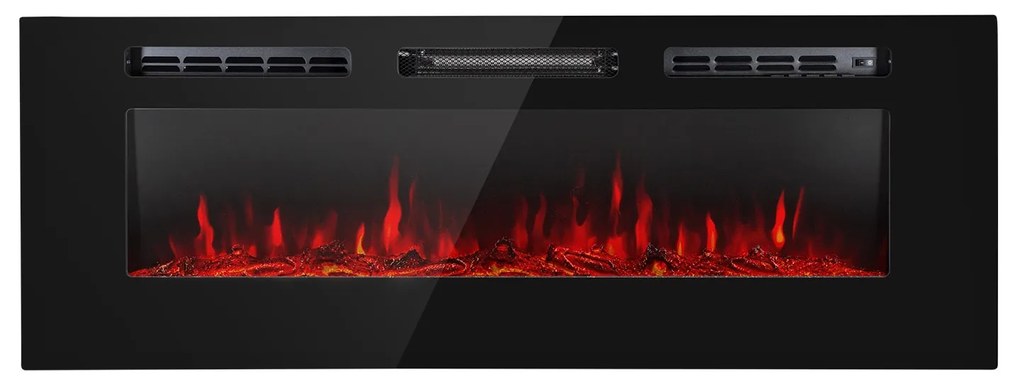 Klarstein Galeras, електрическа камина за стена и вграждане, 1800 W, LED, 3 цвята, таймер