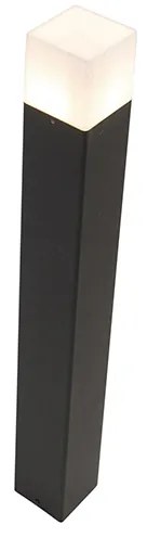 Подова лампа за външен монтаж черна с опалово бял абажур 70 см - Denmark