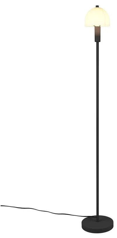 Черна подова лампа със стъклен абажур (височина 120 cm) Glenn – Reality