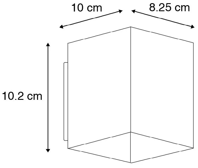 Комплект от 2 дизайнерски стенни лампи черно и златно квадратни - Sola