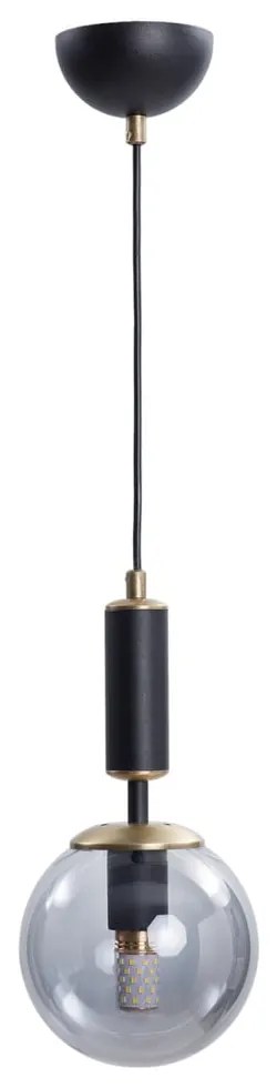 Черно-сива висяща лампа със стъклен абажур ø 15 cm Hector - Squid Lighting