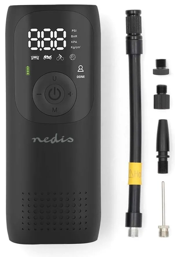 Nedis PAAC10BK - Дигитален джобен компресор 4000 mAh 5V
