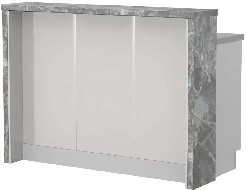 Островна кухненска пейка Modena-Length: 135 cm.-White glossy-Siena Marble
