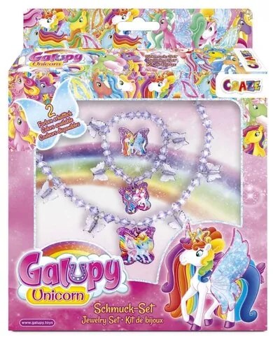 Комплект детски бижута, Craze, Galupy Unicorn, 3 части