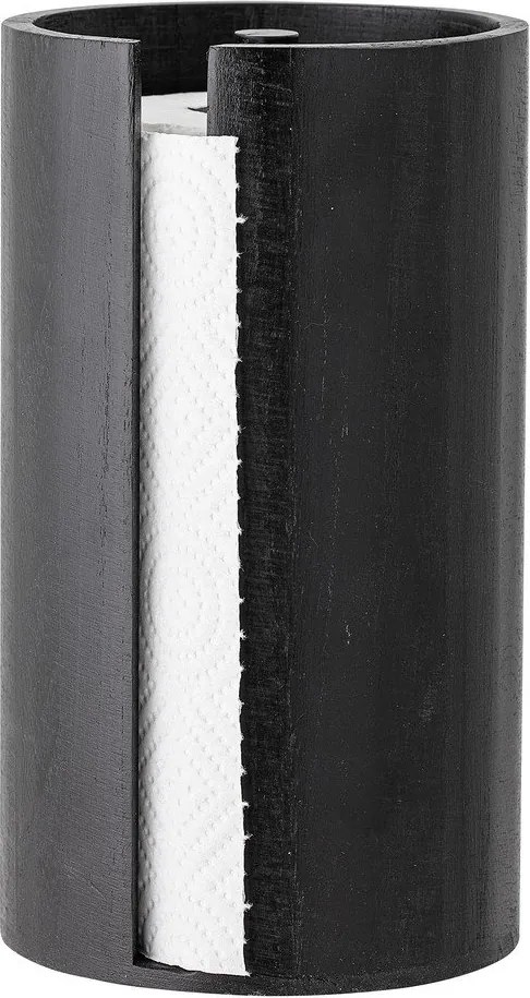 Черна дървена стойка за кухненска хартия ø 14,5 cm Celian – Bloomingville