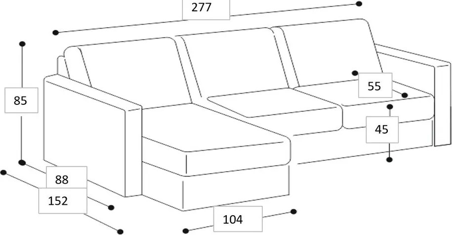 Бял ъглов диван (ляв ъгъл) Copenhagen - Scandic