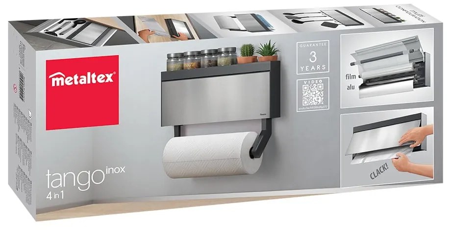Стенна поставка за кухненски ролки и фолио Tango Inox - Metaltex