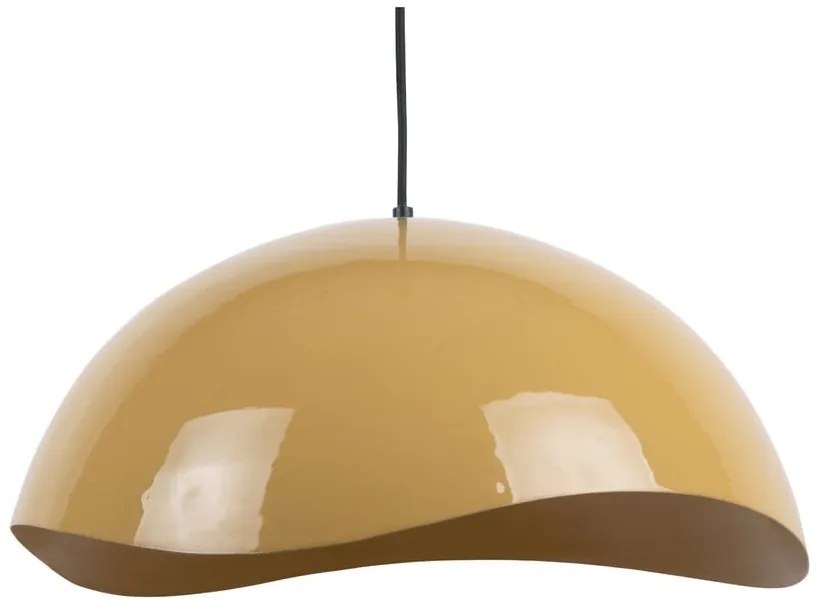 Висящо осветително тяло в цвят горчица с метален абажур ø 50 cm Waved – Leitmotiv