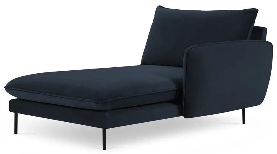 Тъмносиньо кадифено кресло за отдих (десен ъгъл) Vienna - Cosmopolitan Design