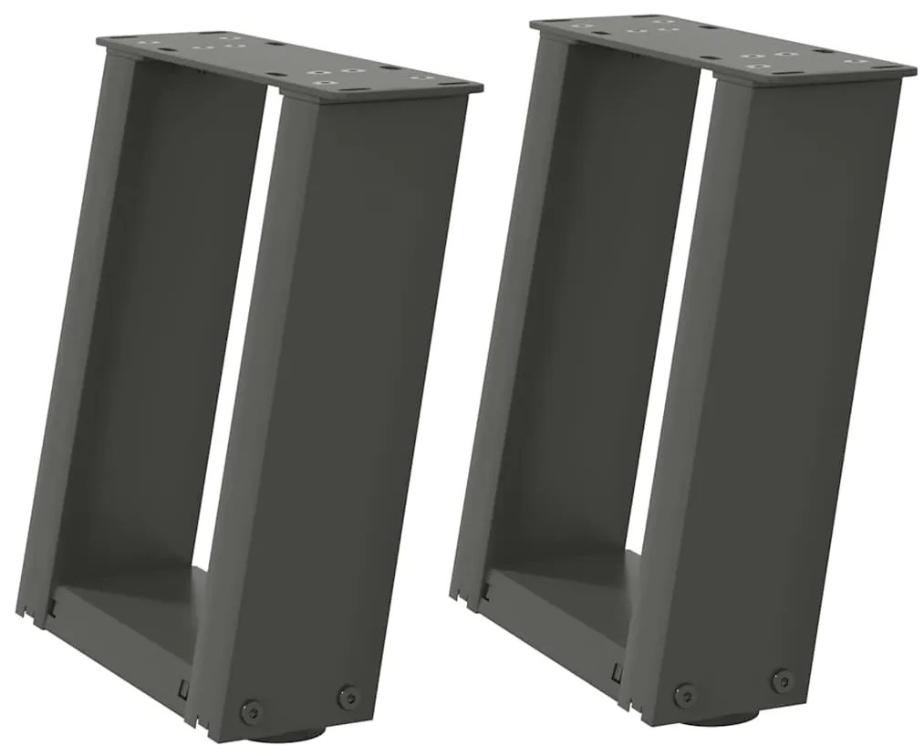 4012738 vidaXL Крака за масичка за кафе, U-образни, 2 бр., антрацит, 30x(30-31) см, стомана