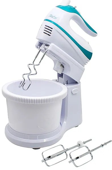 Миксер с купа 2в1 ZEPHYR ZP 1115 A, 500W, 5 скорости + Турбо, 2x2 бъркалки, Бял/син