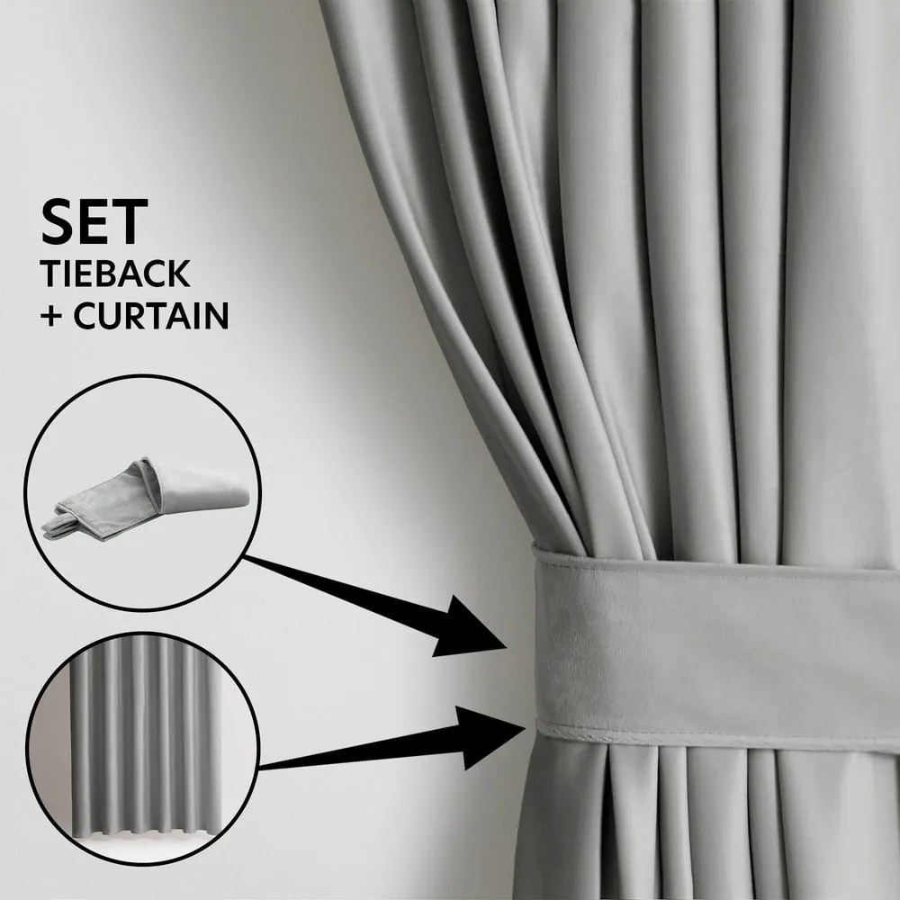 Светлосиво dimout перде 140x245 cm Eyelets – Restilo