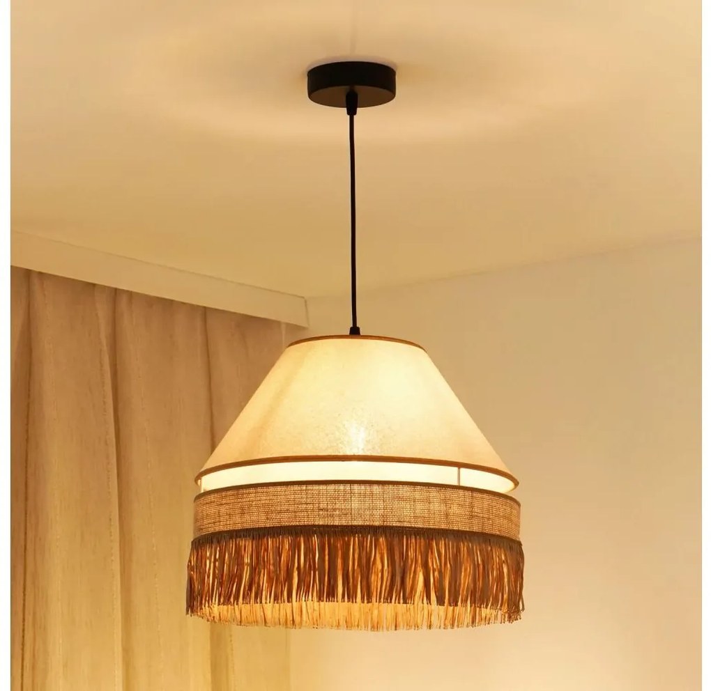 Brilagi - Полилей WINNETOU AVIGNION 1xE27/15W/230V, Ø35 см, кафяв/крем