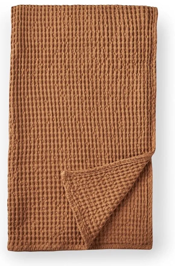 Кафяво памучно одеяло 150x200 cm Jaipur Chunky Waffle – Pineapple Elephant