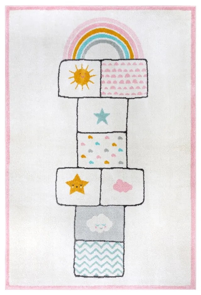 Розово-бял детски килим 120x170 cm Bouncy - Hanse Home