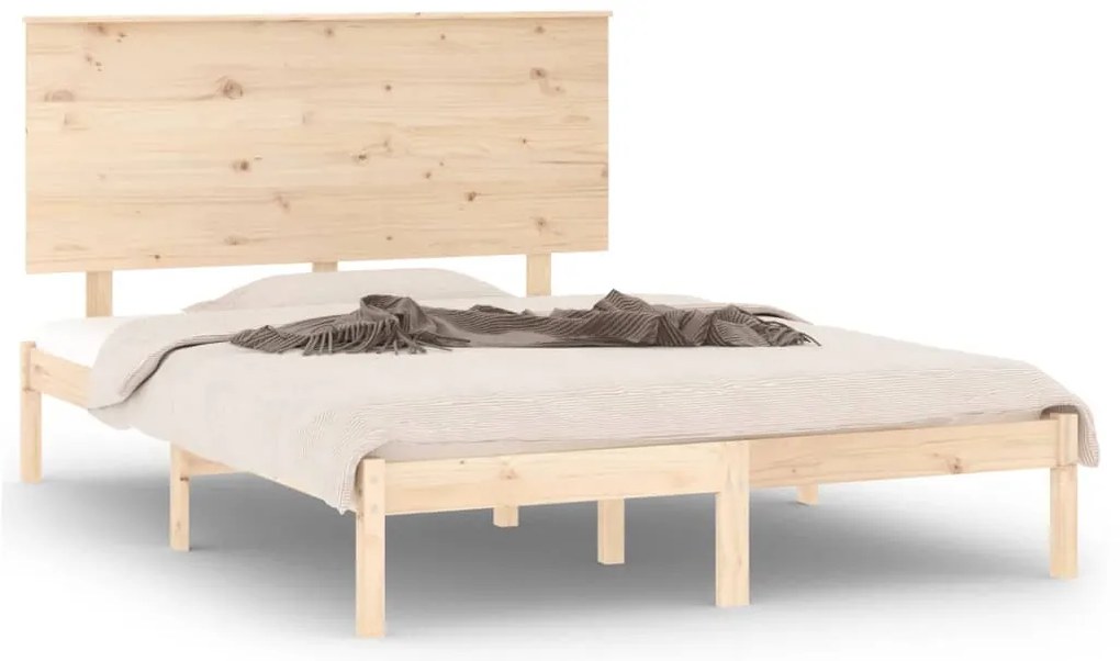 3104783 vidaXL Рамка за легло без матрак, 140x190 см, масивна чамова дървесина