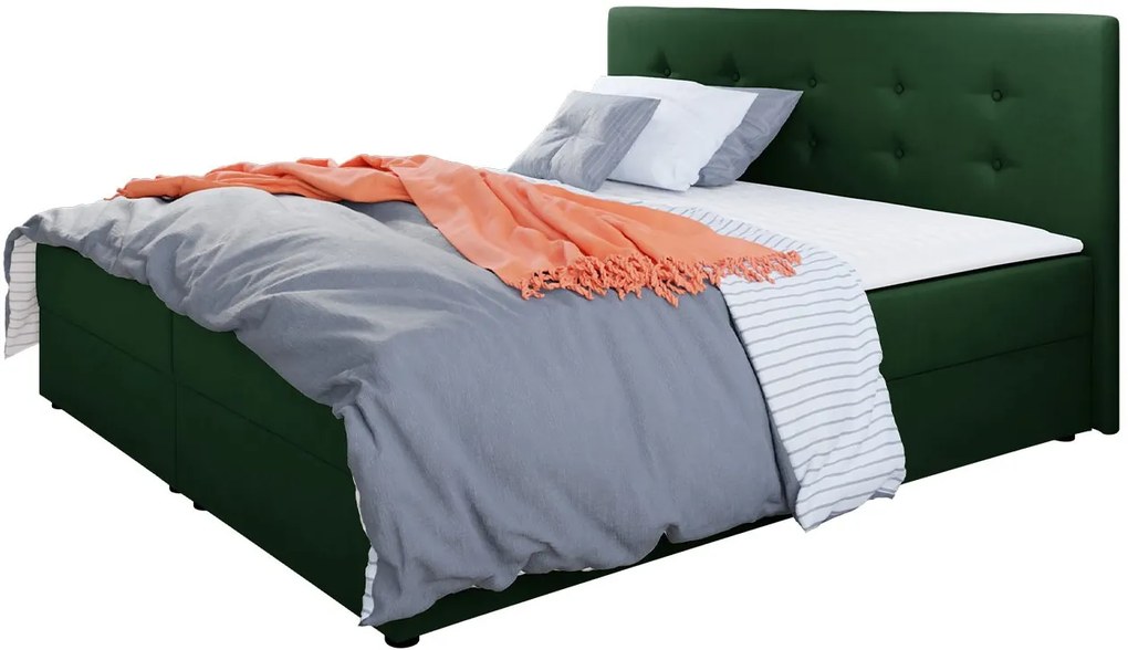 Тапицирано легло Fado I with mattress and topper-Prasino-180 x 200