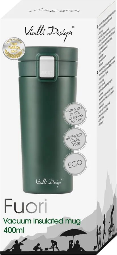 Зелен термос за пътуване , 400 ml Fuori - Vialli Design