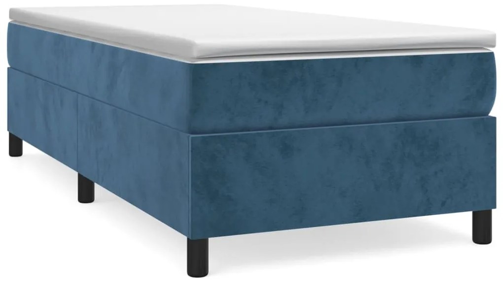 3121088 vidaXL Рамка за легло с пружини, тъмносиня, 80x200 см, кадифе