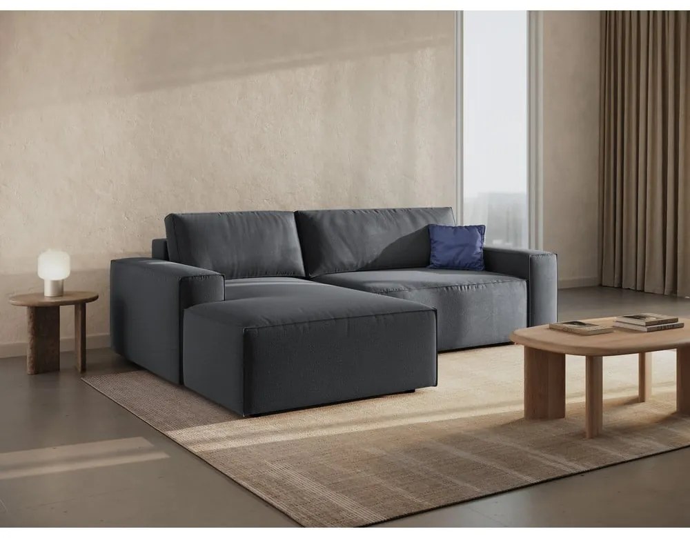 Тъмносив разтегателен ъглов диван (ляв ъгъл) Jodie – Micadoni Home