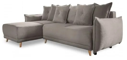 Светлокафяв велурен разтегателен диван (променлив) Lazy Lukka - Miuform