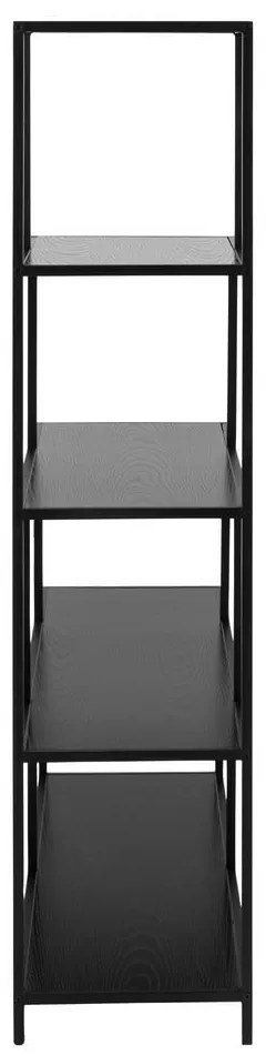 Черна етажерка за книги в декор от ясен 135x150 cm Seaford - Actona