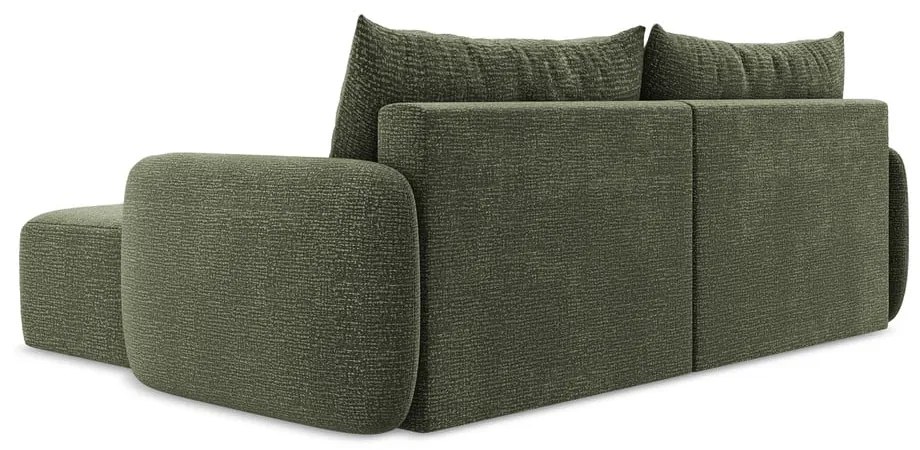 Зелен разтегателен ъглов диван с място за съхранение (десен ъгъл) Kalena – Makamii