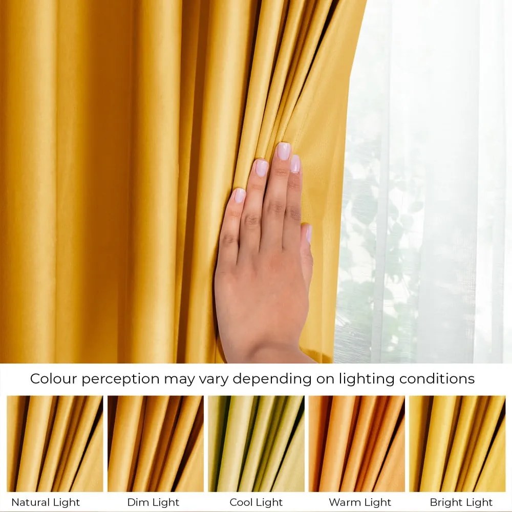 Жълто затъмняващо перде 140x270 cm Pleat – Restilo