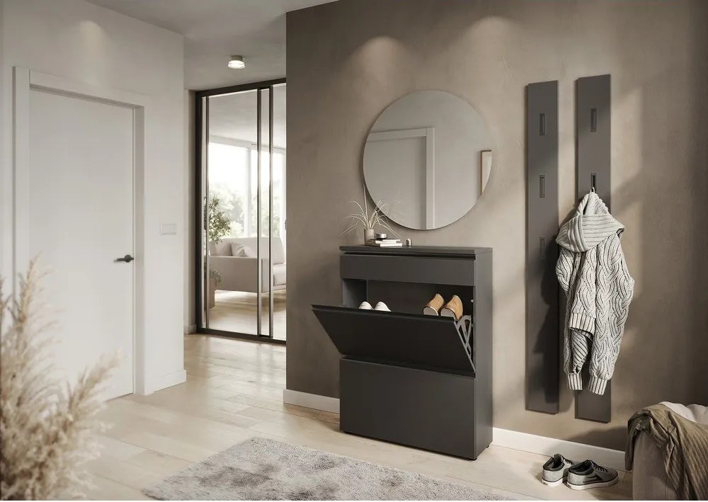 Антрацитна стойка за обувки 80x107x29 cm Baldone – Germania