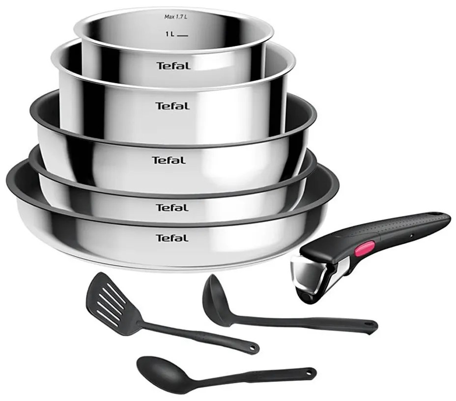Tefal - Комплект съдове за готвене от 9 части INGENIO COOK, неръждаема стомана