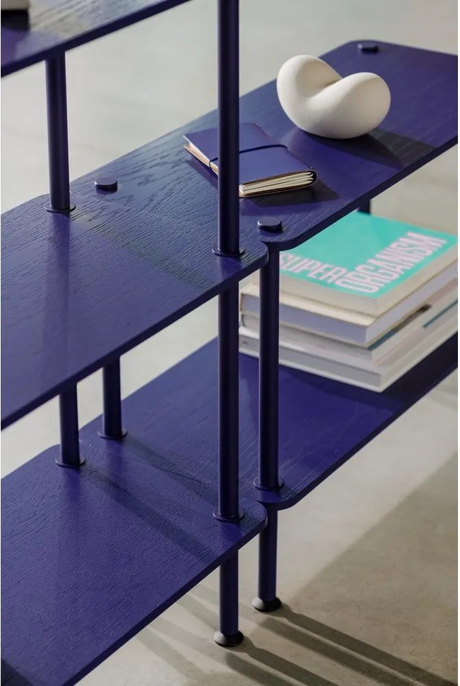 Син стелаж от декор от дъб 80x90,5x35 cm Teidi – noo.ma