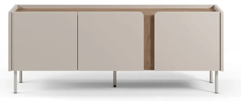 Кремаво-естествен шкаф за телевизор от декор от дъб 140x53x35 cm Lucile – Marckeric