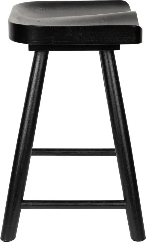 Черен стол от масивен дъб Vander – White Label