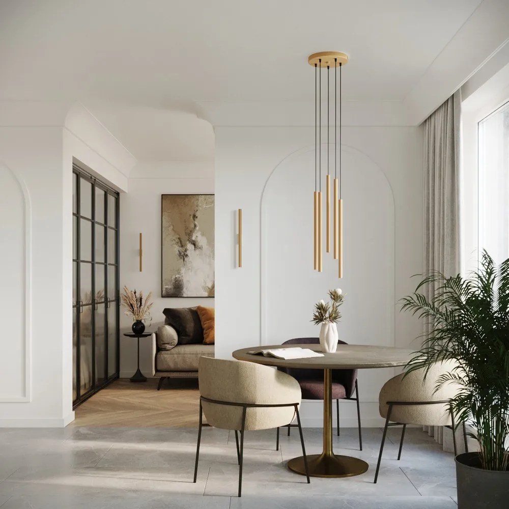 Стенна лампа в златист цвят ø 2,5 cm Fideus – Sollux