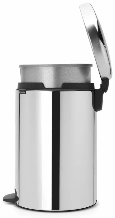 Кош за боклук с педал Brabantia NewIcon 649048, 20 л, Плавно затваряне, Противоплъзгаща основа, Метална вътрешна кофа, Инокс
