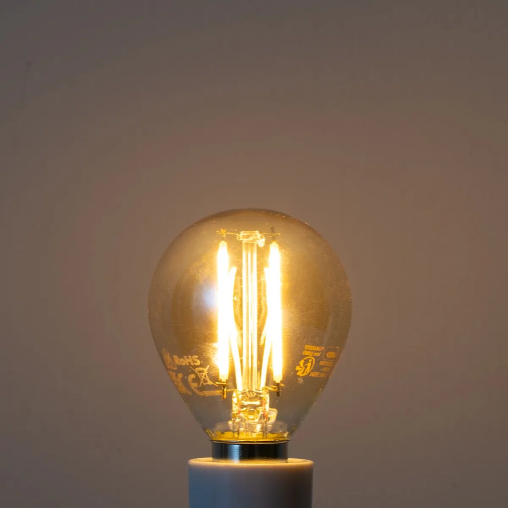 Комплект от 5 E14 димируеми LED крушки G45 златни 4W 330 lm 2100K