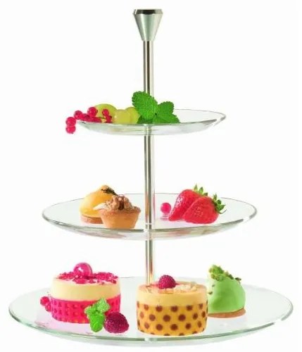 Vidivi - Стъклена стойка на 3 нива( ф15см, ф21см и ф28см)FULL MOON 67054