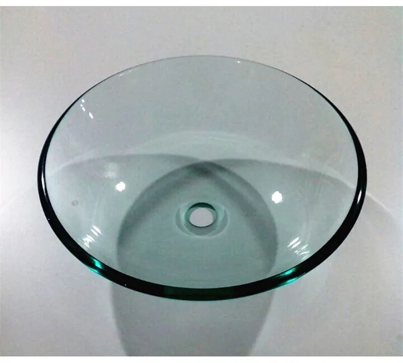 Мивка за баня ICC 042T, Inter Ceramic, монтаж върху плот, стъкло, 42x42x13.5см