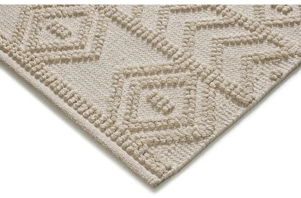 Ръчно изработен кремав килим от рециклиран памук подходящ за пране 120x170 cm Pamuk – Universal