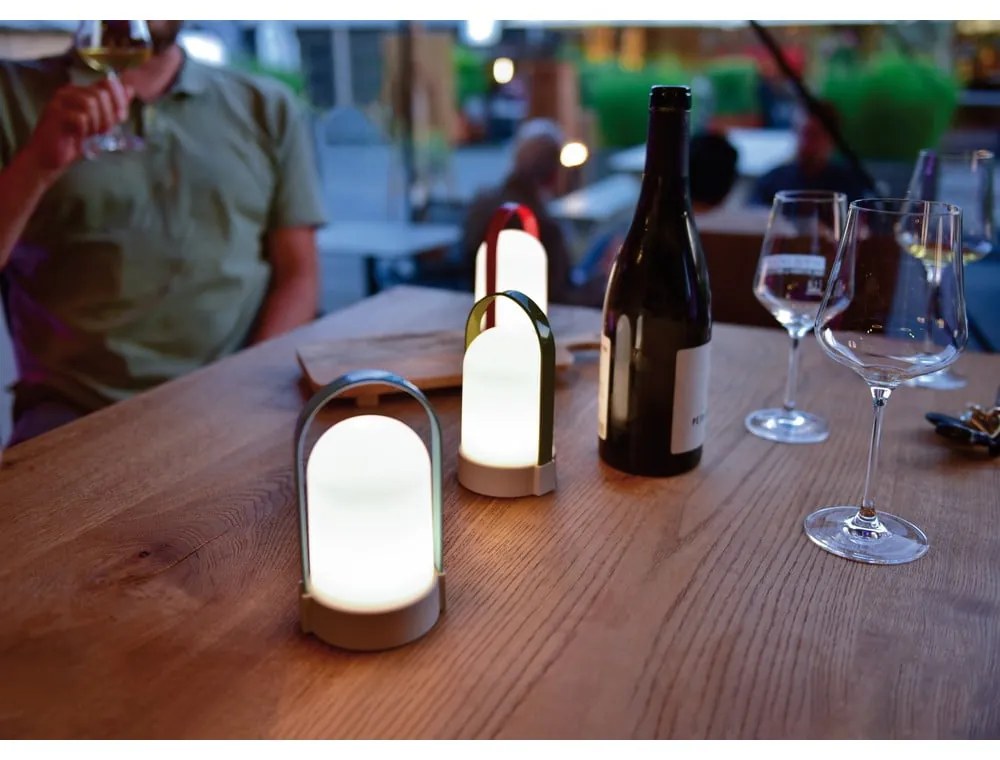 Бяла LED затъмняваща се настолна лампа (височина 15 cm) Uri – Remember