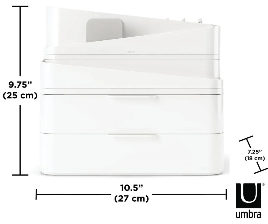 Бял пластмасов органайзер за баня за козметика Glam - Umbra